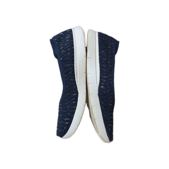 FitFlop Stripknit Ballerina Woven Slip On Trainers Size 11 - Picture 2 of 9